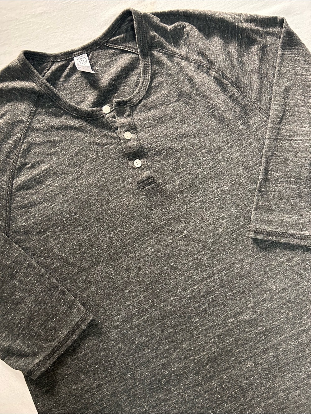 Alternative Earth Henley Shirt Gray Short Sleeve XL Eco Soft